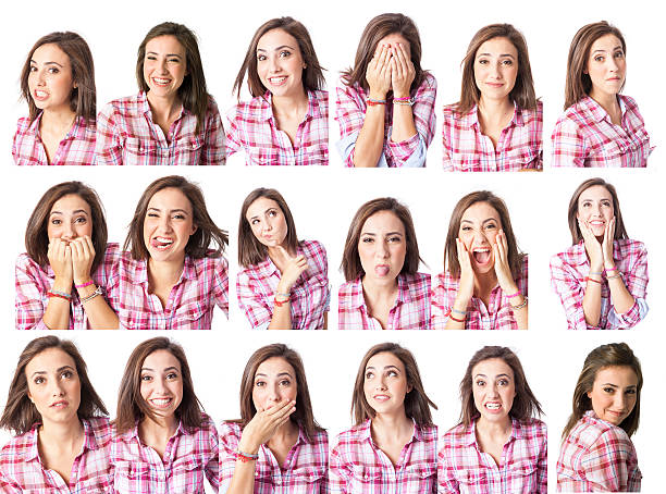 istock young woman in different expressions multiple options for designers 519887864