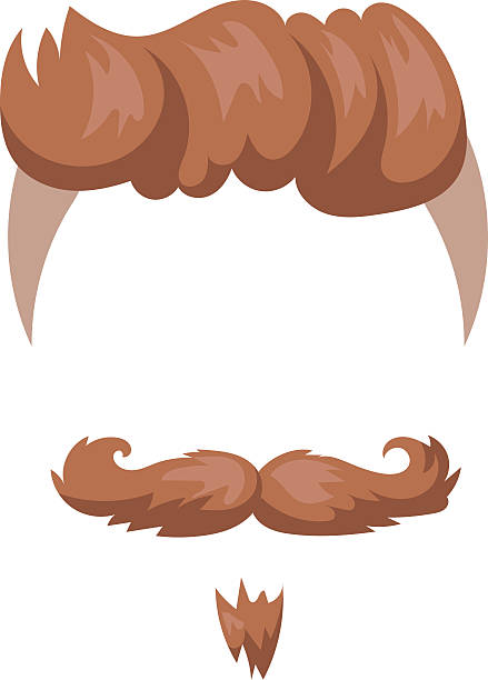 istock Hairstyles beard and hair face cut mask flat cartoon icon 519889564
