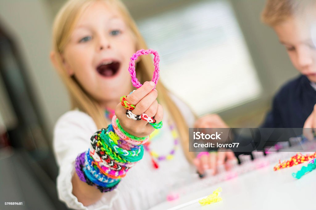 Making Bracelets Stock Photo - Download Image Now - Making, Bracelet, Girls  - iStock