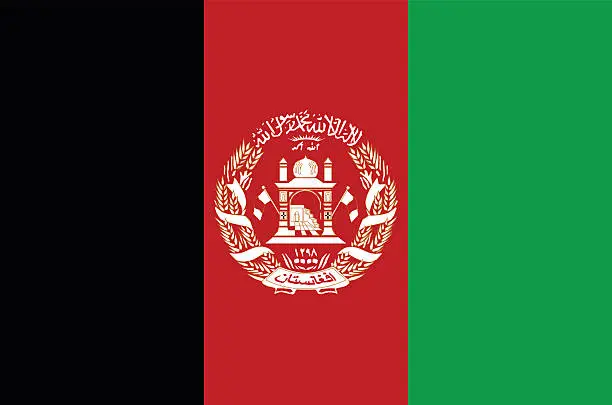 Vector illustration of Afghanistan flag