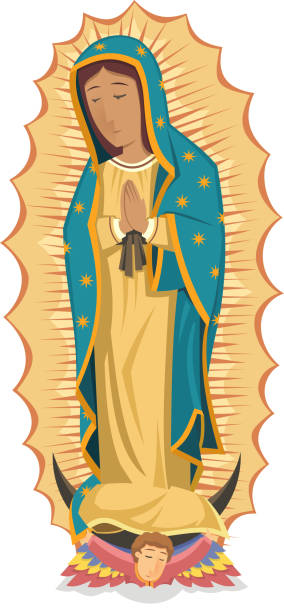 Our Lady Of Guadalupe Virgin Religion Our Lady Of Guadalupe Virgin Religion, vector illustration cartoon.  virgen de guadalupe stock illustrations