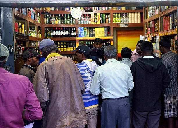 Liquor Shop in Nuwara Eliya, Sri Lanka stock photo