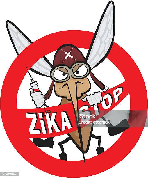Zika Virus Warning Sign Stock Illustration - Download Image Now - Alertness, Biohazard Symbol, Cartoon