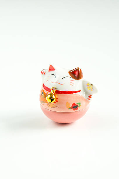 Maneki Neko  Lucky Cat isolated on White Background