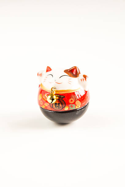 istock Lucky Cat Maneki Neko Red and black color 519891009