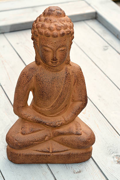 istock Brown Buddha on a old wood background 519891351