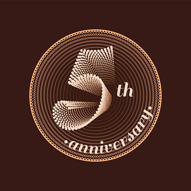 오년 기념일 벡터 - medal anniversary 4 5 years number 5 stock illustrations