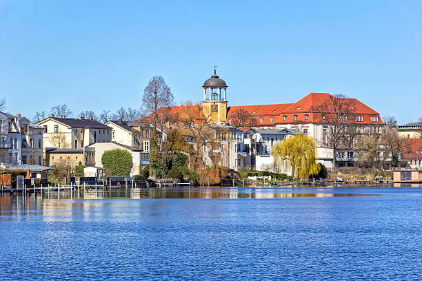 Potsdam is a city on the water, River Havel View to Potsdam (Germany) on a sunny day in springtime at the riverside of the River Havel. Potsdam is a city on the water. Potsdam is the capital of the state of Brandenburg in Germany. potsdam brandenburg stock pictures, royalty-free photos & images
