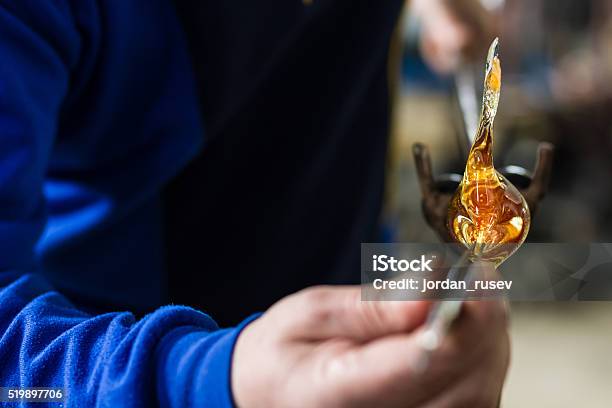 Glass Crafting Worker Make Glass Souvenir Stock Photo - Download Image Now - Art, Art And Craft, Artist