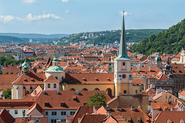istock Prague cityscape view with various buildings, towers and monuments 519898552