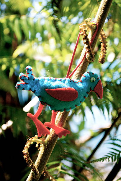 istock Pukekeo in a Ponga Tree, Kiwiana Christmas Themed Image 519899688