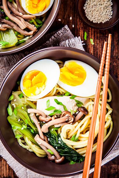 istock Ramen noodles with eggs, tofu and mushrooms 519900310