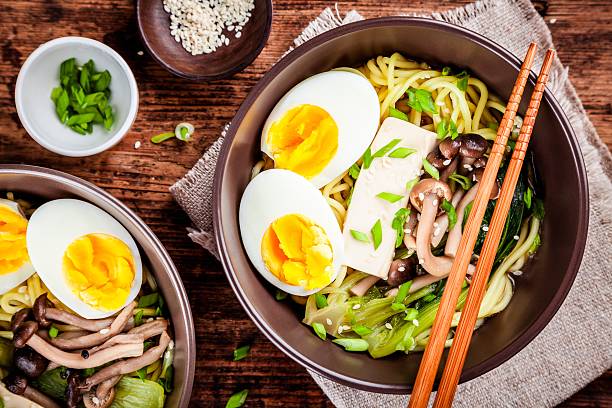 istock Ramen noodles with eggs, tofu and mushrooms 519900364