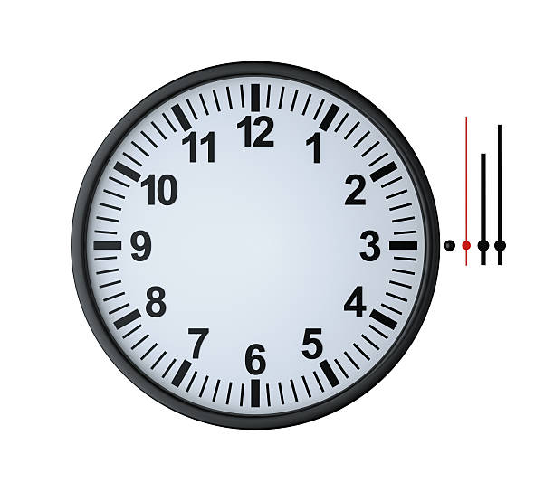 空白の時計の文字盤 - 5 minutes to 12 ストックフォトと画像