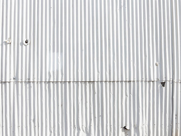 istock White wall painted metal gofrolist 519901894