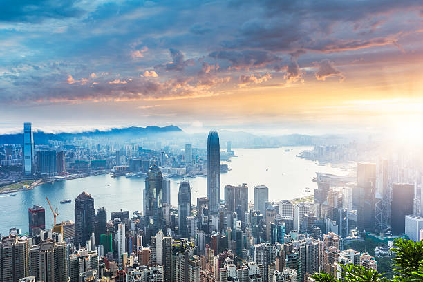 istock Beautiful  Sunrise over Victoria Harbor 519902098