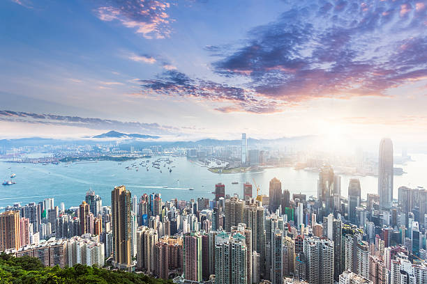 istock Beautiful  Sunrise over Victoria Harbor 519902232