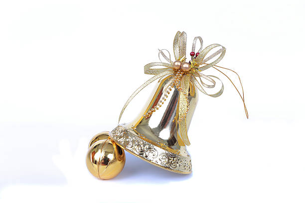 istock Christmas golden  bells on white background 10 519912835
