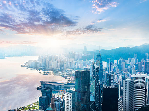 istock Beautiful  Sunrise over Victoria Harbor 519914386