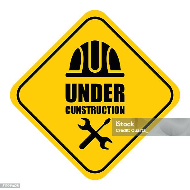 Warning Sign Under Construction Logo Stock Illustration - Download Image Now - Security, Working, Occupation