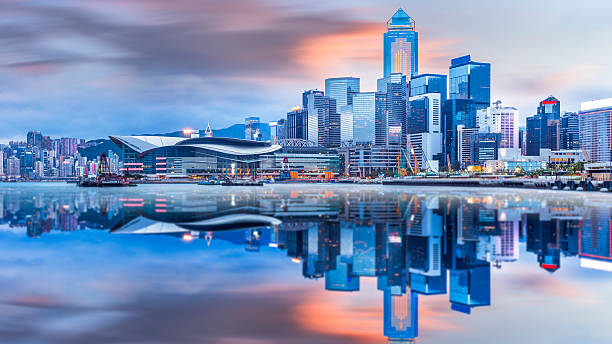 Beautiful  Sunrise over Victoria Harbor
