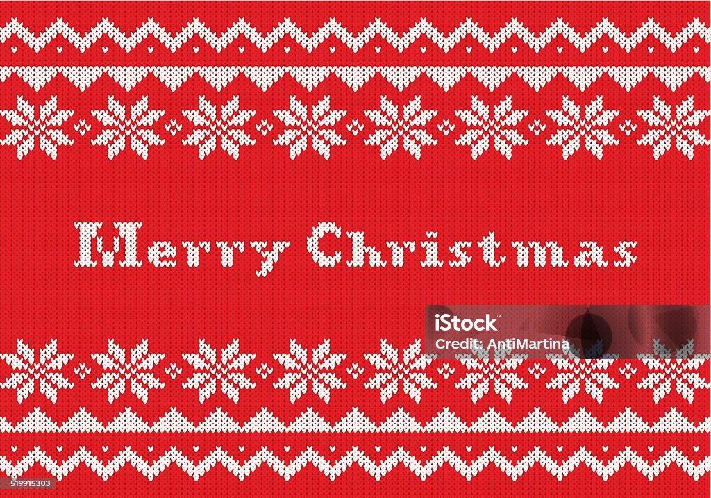 red and white Christmas knit greeting card eps 10 vector illustration of a red and white Christmas knit greeting card Art And Craft stock vector