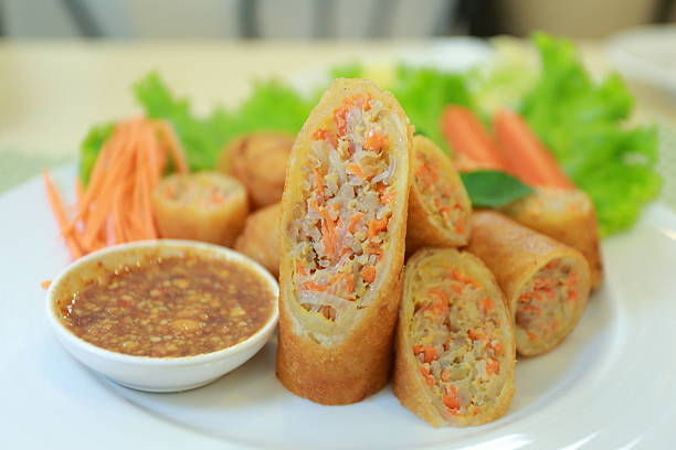 istock Fried Chinese Traditional Spring rolls food 519915689