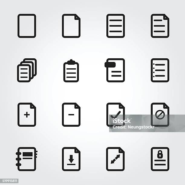 Document Icon Stock Illustration - Download Image Now - Black Color, Book, Clip Art