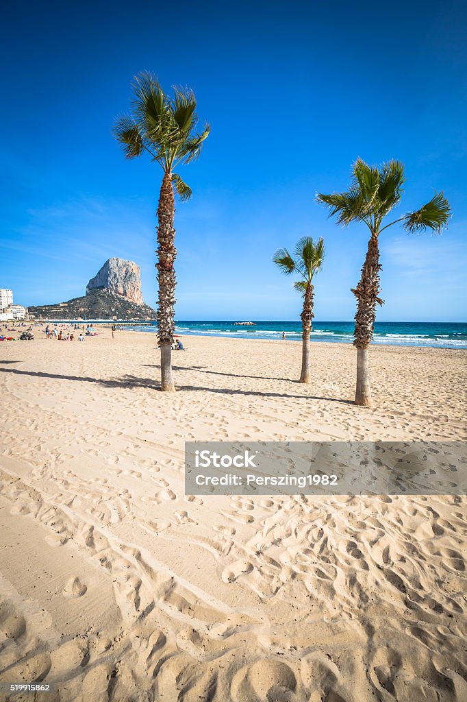 Calpe. Alicante. Arenal Bol beach Mediterranean sea in Spain. Alicante Province Stock Photo