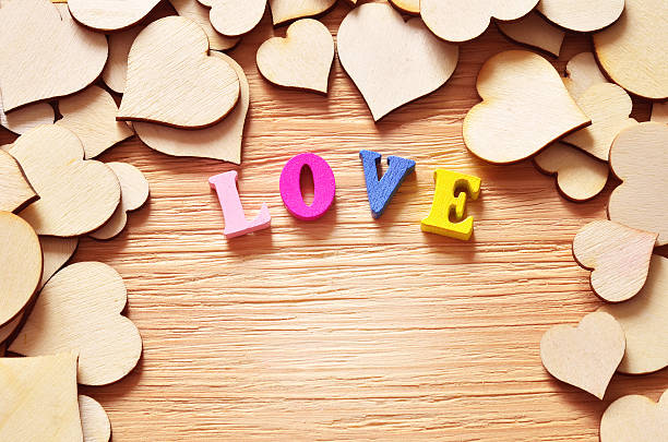 istock background created from brown heart and letters on the board 519915942