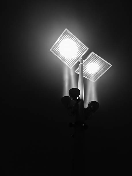 istock LED street light at night in black and white 519916217