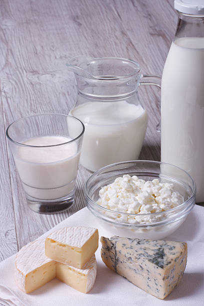 istock set of products brie, blue cheese, curd and milk 519916395