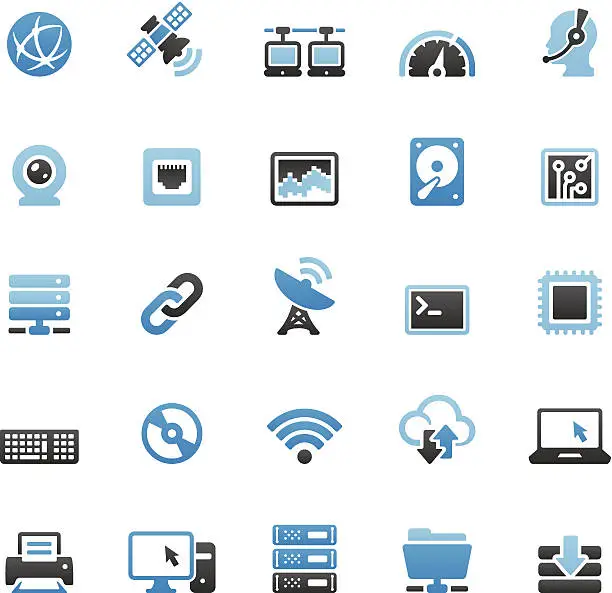 Vector illustration of Internet related vector icons set