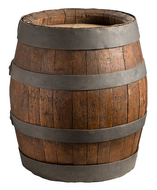 istock wood barrel, cask, isolated on white background 519917156