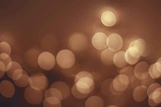 Abstract Night background with gold bokeh lights  and place for