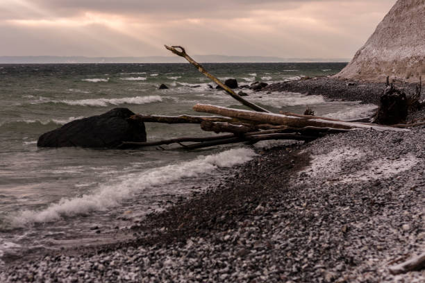 Snowy Beach at the north sea