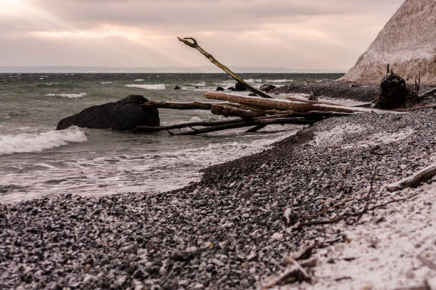 Snowy Beach at the north sea
