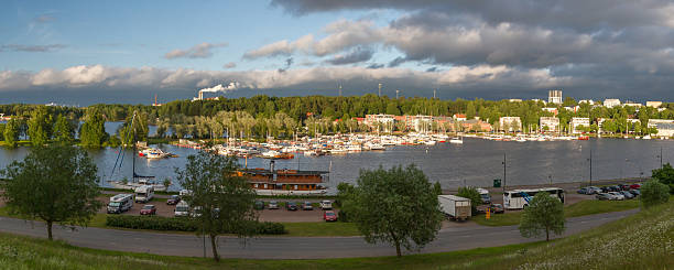 Lappeenranta harbor Harbour panorama view in Lappeenranta,FInland. Photo taken from hill over the harbor lappeenranta stock pictures, royalty-free photos & images