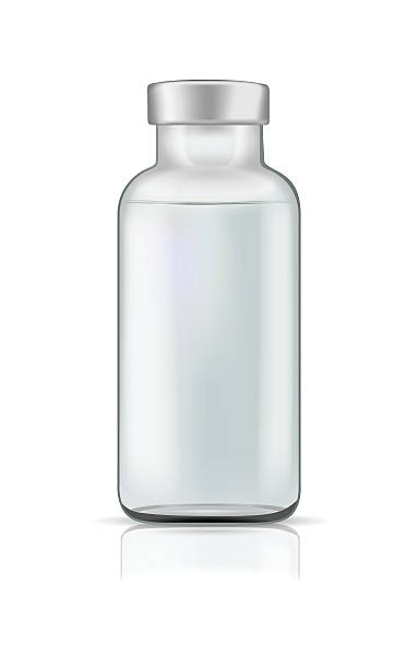 istock Template of transparent glass bottle with rubber cap. 519919704