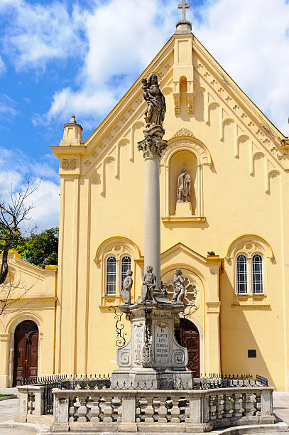 bratislava marian coluna igreja de santo estevão - immaculata imagens e fotografias de stock