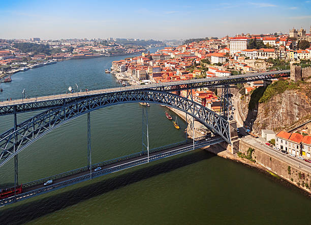 istock Porto and Dom Luis I Bridge aerial view 519920254