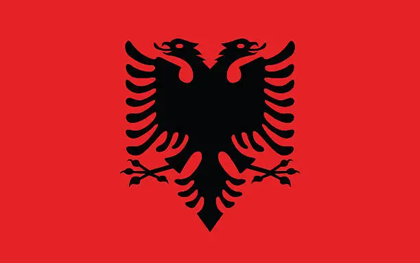 Vector illustration of Flag of Albania
