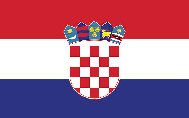 illustrazioni stock, clip art, cartoni animati e icone di tendenza di bandiera della croazia - croazia