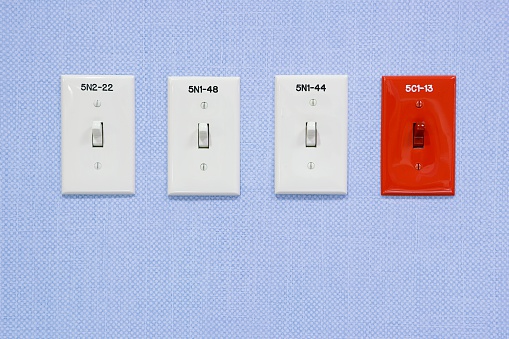 Light switches in a hospital