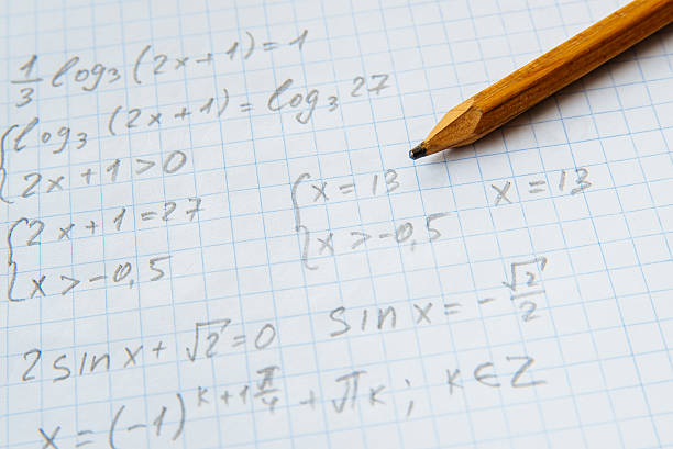 istock Squared sheet of paper filled with formulas 519922288