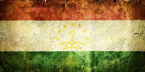Flag of Tajikistan. Old vintage paper texture.