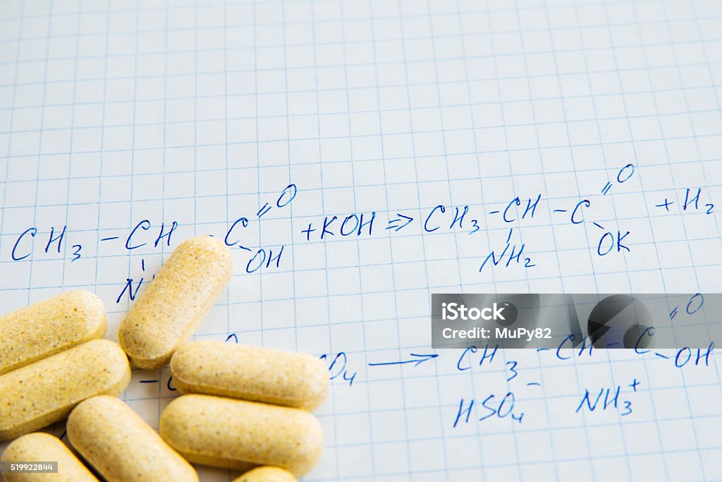 Science Formulas Text Chemistry Science Formulas On White Sheet Stock Photo - Download Image ...