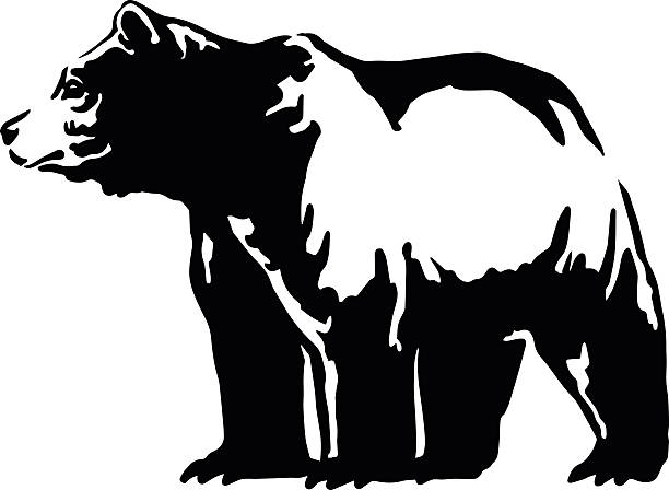 illustrazioni stock, clip art, cartoni animati e icone di tendenza di orso emblema - orso
