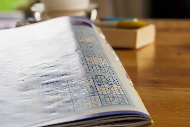 Newspaper with a sudoku puzzle