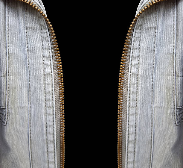 istock gold zipper on retro jacket on black background 519924902